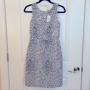 J. Crew Factory Basket Weave Sheath Dress in animal print